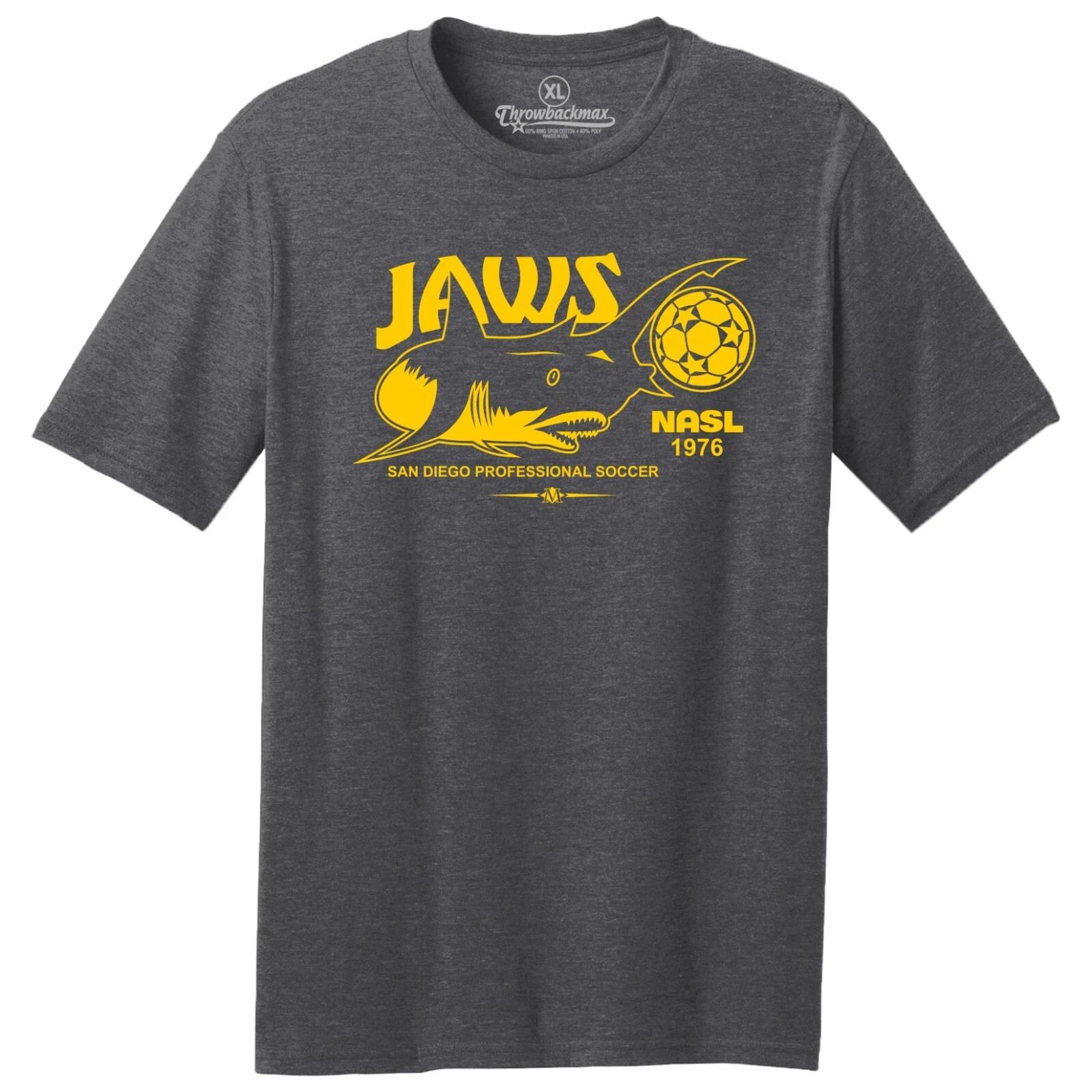 San Diego Jaws 1976 Logo NASL Soccer TRI-BLEND Tee Shirt 2XL