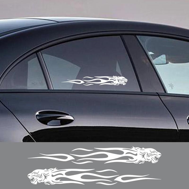 Car Whole Body Stickers Tiger Flame Graphics Vinyl Film Decor Decals Universal Auto External Tuning Accessories Various Sizes