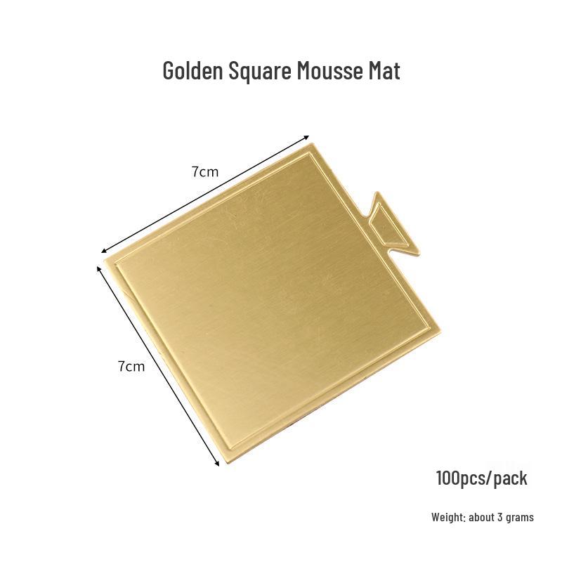 Gold Square Reusable Cake Base: Round Tray for Birthday & Dessert Mousse Cakes