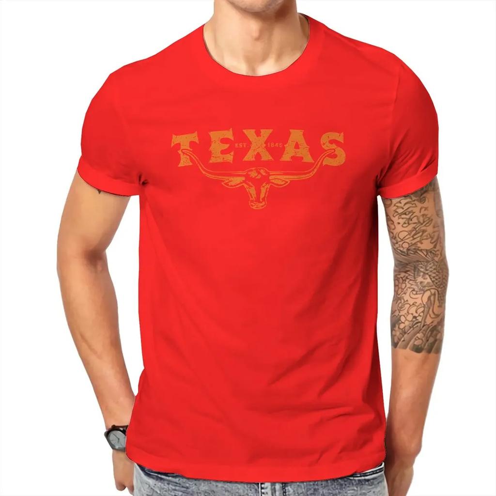 2024  Unique Texas_Longhorn_Bull_Vintage_Distressed_Icon_Texan_Pride T-Shirts Men Short Sleeve Tee Shirt New Arrival Tops