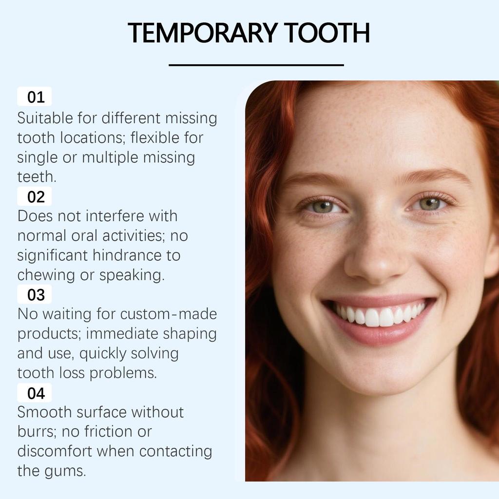 Feimuko Temporary Tooth Care Kit - Plastic Solid Dental Gel - Beautiful Smile, Convenient Tooth Care