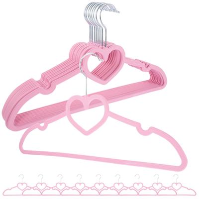 NUOLUX 20-Pack Pink Heart-Shaped Plastic Clothes Hangers with Non-Slip Grips - Perfect for Laundry, Clothes Organization, and Indoor/Outdoor Use. Suit