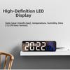 Black Electronic Alarm Clock 1.38x9.06x2.76in Wall Mounted Clock LED Alarm Clock  Nightstand Use