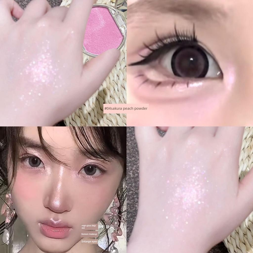 Japanese-Style Transparent Blue Eyeshadow Summer Limited Edition Mermaid Blue Highlighter Blush Cream for Daily Use with a High-End Feel