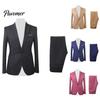 2 buc/set Bărbați Formal Afaceri Petrecere Culoare Solidă Mânecă Lungă Blazer Costum Pantaloni
