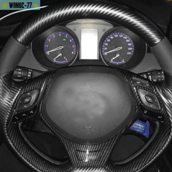 Carbon Fiber Car Steering Wheel Sheet Cover Trim For Toyota CHR CH-R 2017-