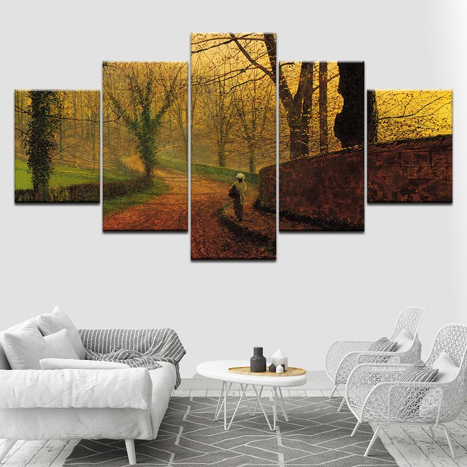 

Nature autumn Landscape 5 Piece Wallpapers Art Canvas Print modern Poster Modular art painting for Living Room Home Decor 20x35 20x45 20x55cm
