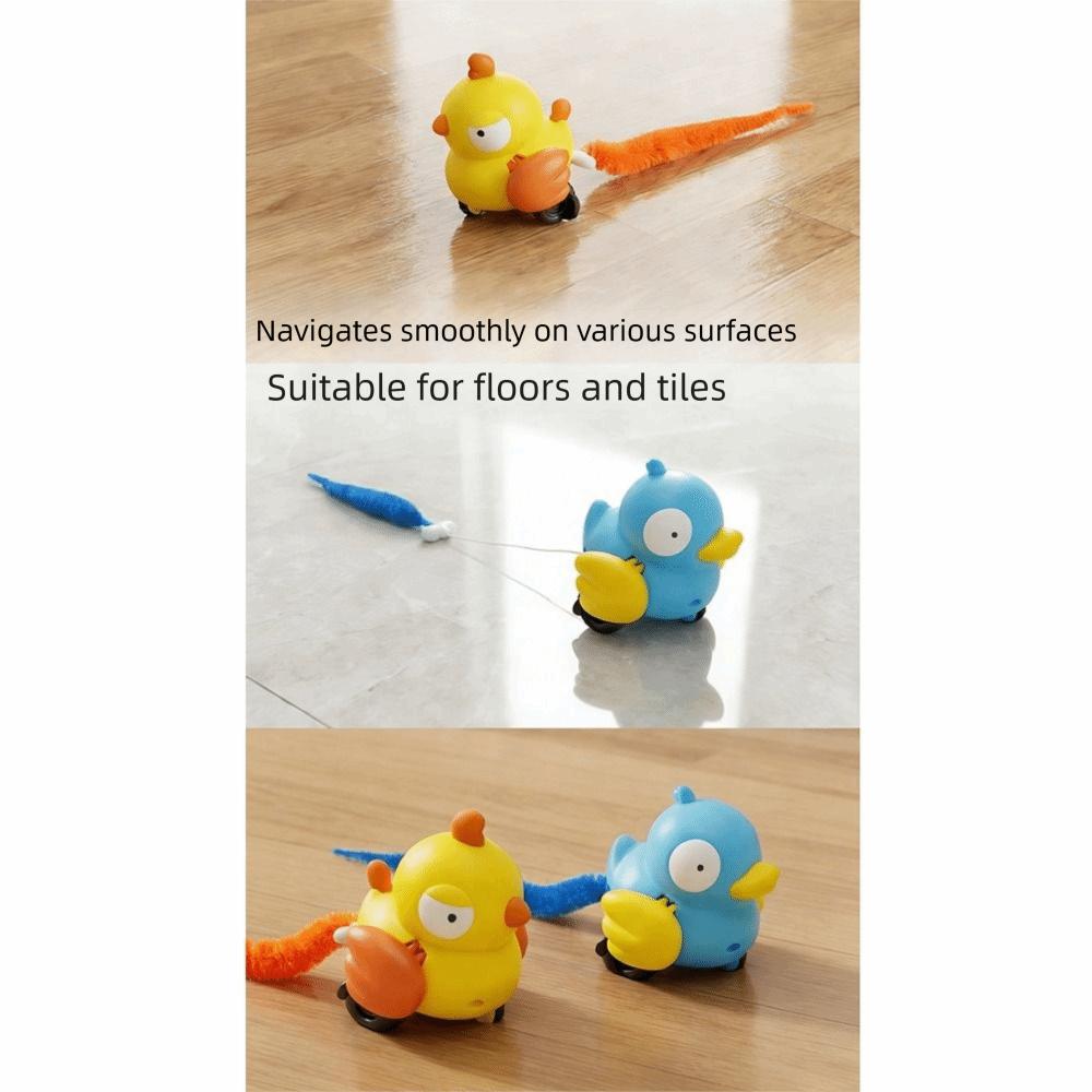 Wind Up Bird Shape Interactive Cat Tail Bite-Resistant Bird Cat Teaser Sounding Pull Play Cat Exercise Kitchen Apartment