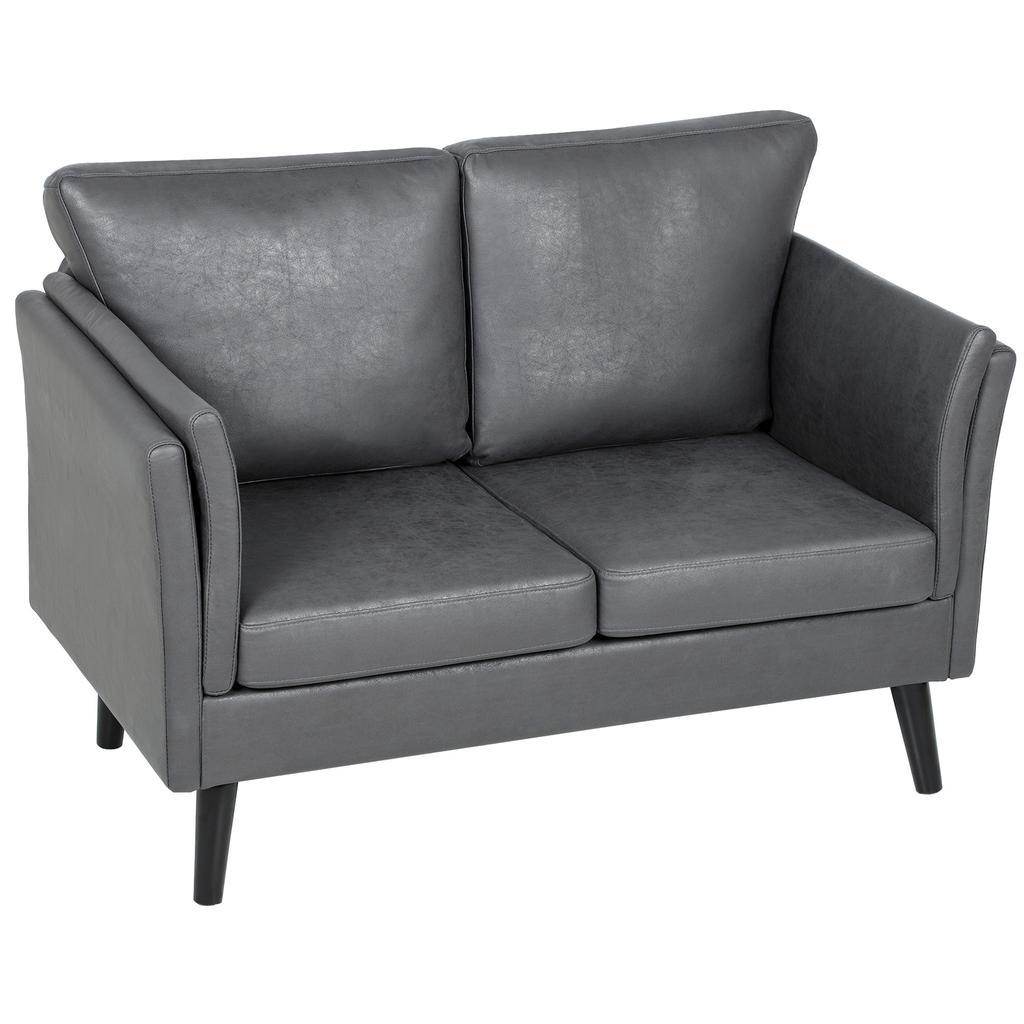 Two Seater Leathaire Sofa Grey