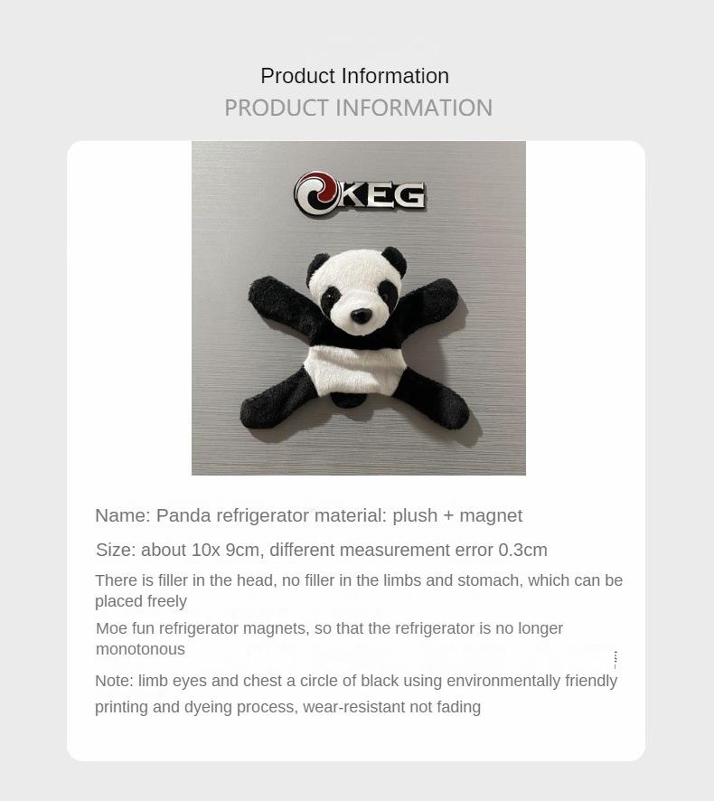 3PCS Red Panda Plush Refrigerator Sticker Animal Doll Magnet Convenience Sticker Cute Creative Home Commemorative Gift