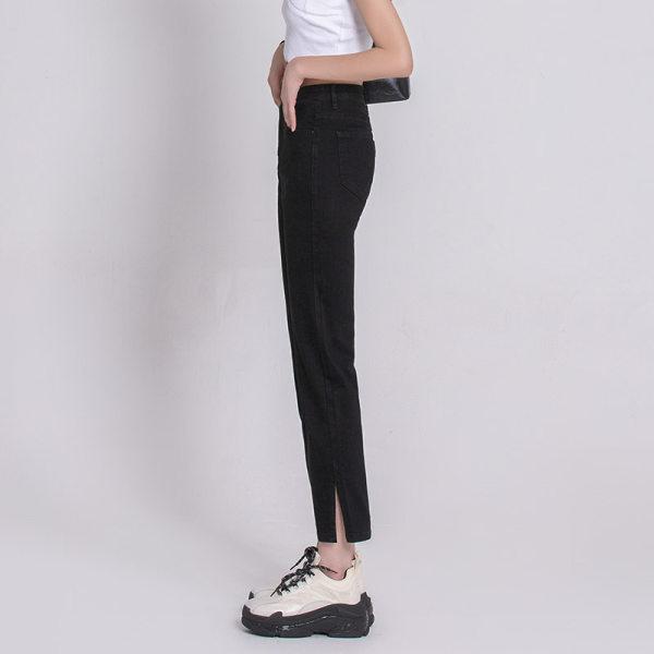 Slit Straight Jeans for Women with Autumn High Waist Straight Trousers for Slimming Nine-point Pants Smoke Trousers for Women with Autumn and Winter