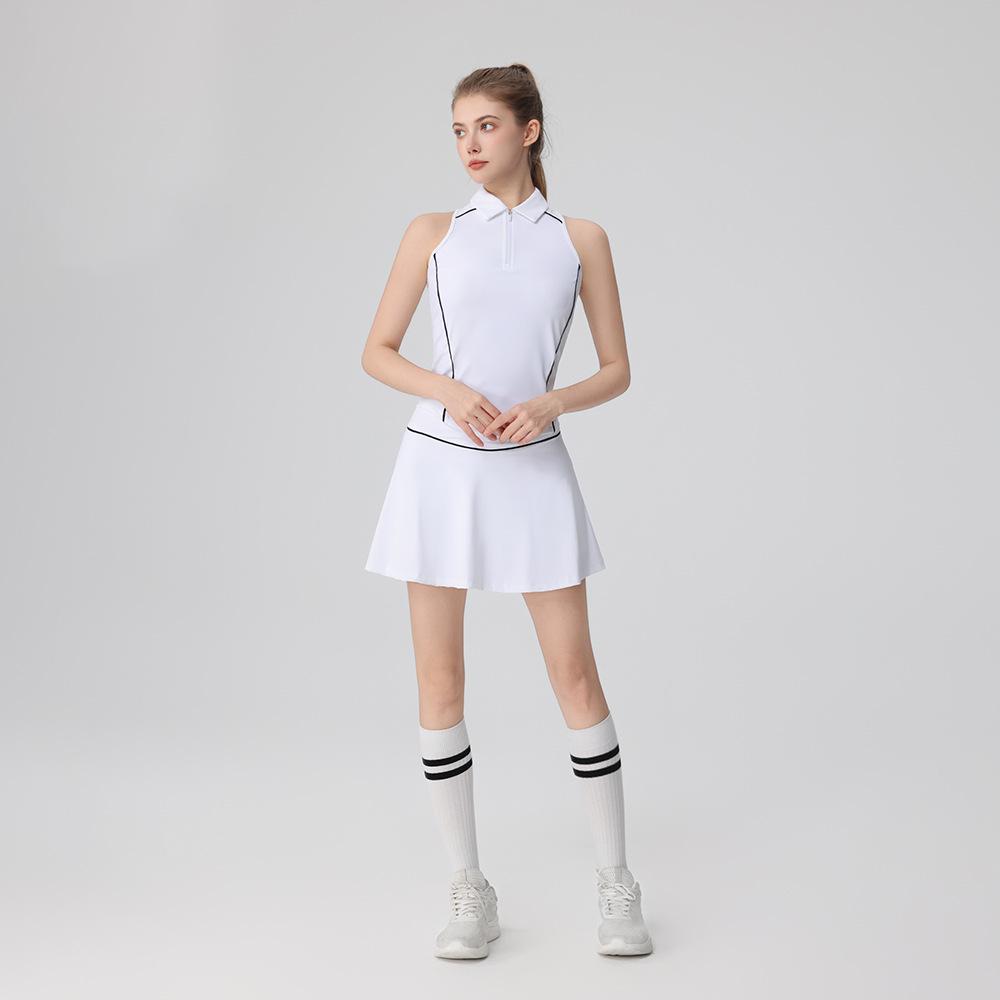 2025 Spring/Summer Women's Sleeveless Polo Golf Vest & Tennis Outfit Set - Slimming Sports Fitness Top
