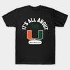 Taglia Asiatica Uomo T-shirt Nera Stampata Miami-Hurricanes Stampa a Trasferimento Termico Senza Taglio T-shirt in Cotone