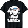 Golden Retriever 4. Juli Merica T-Shirt