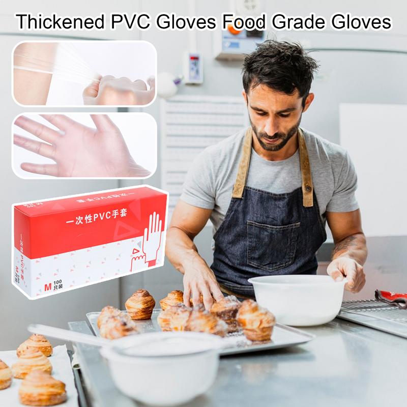 Disposable Gloves 100Pcs Food Handling Gloves Latex Transparent Thickened Nitrile Multi-Purpose Cooking Gloves China Mainland