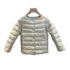 Winter white duck down children's down jacket liner round neck long sleeve boys and girls with light inner wear school uniform artifact