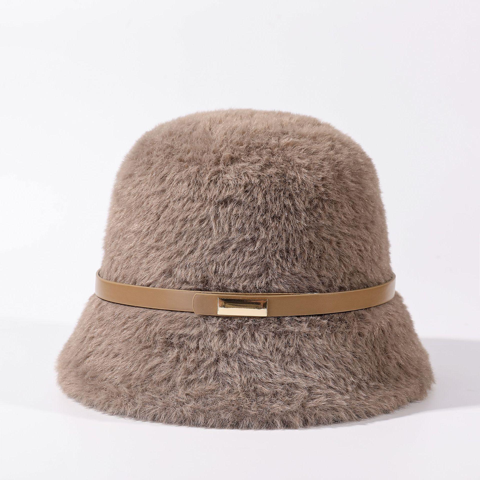 

Шляпа-ведро из овечьей шерсти, женская зимняя шляпа-колокол, женская теплая утолщенная защита от холода, шапка с ушками хаки