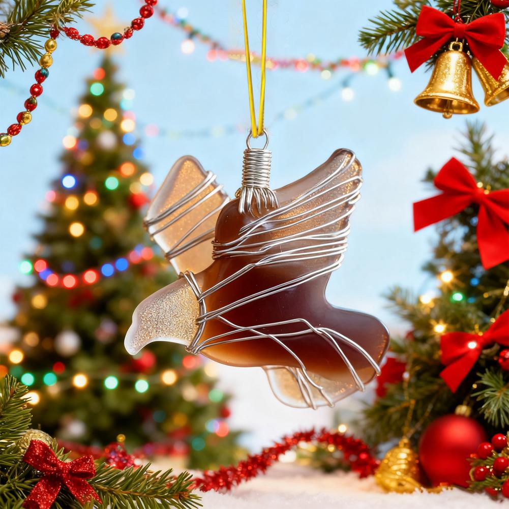 Christmas Bird Ornament 2d Acrylic Bird Ornament Set Sea Glass Style Hummingbird Bluebird Decorations Christmas Tree for Bird