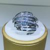 High Quality Interwoven Geometric White Zircon Ring 925 Silver For Ladies Men Wedding Party Engagement Jewelry Gift