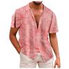Summer New Men's Printed Slim Fit Shirt Large Fashion Casual Short Sleeve Shirt Men