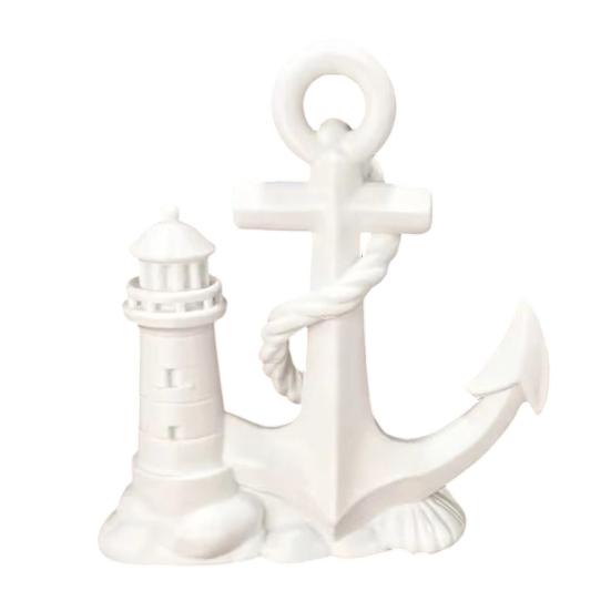3D-gedruckte Leuchtturm- und Bootsstatue, Nautische Schreibtischdekoration, Figur mit Meeresmotiv für Regal, Heimbüro Maritimes Geschenk