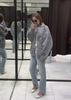 Women's European & American Stand Collar Solid Color Long Sleeve Jacket - Versatile Short Woolen Coat for Spring & Autumn.