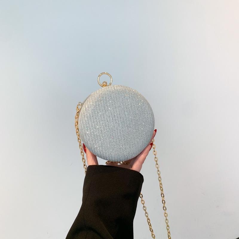 Woven fashion chain small bag women's 2025 early spring new versatile ins shoulder messenger bag small round bag foreign style