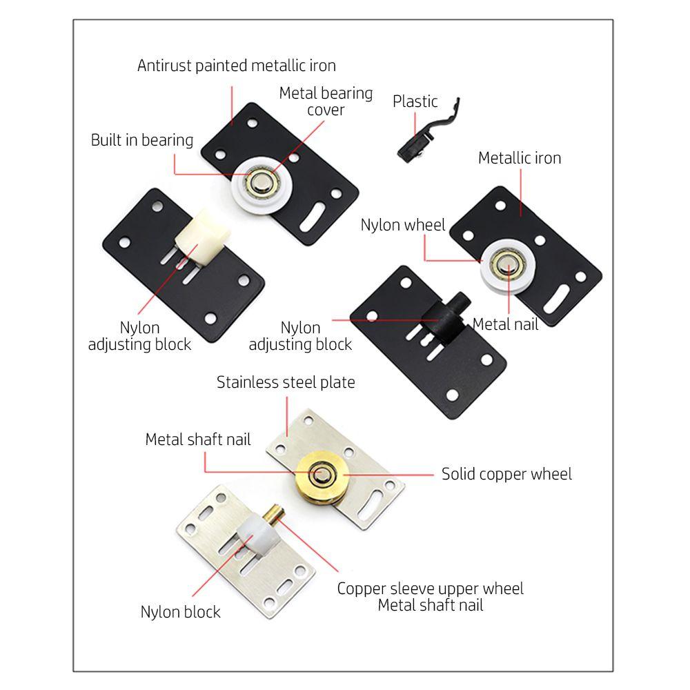 Train Roller Kit Wheel Runner Door Rollers Sliding Door Wheel Hanging Wheel Cabinet Nylon Pulley