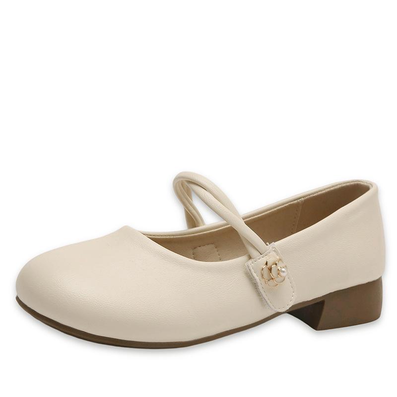 Francuskie delikatne pojedyncze buty damskie 2025 nowe wiosenne buty babci gruby obcas miękka podeszwa wszechstronne płytkie Mary Jane małe skórzane buty