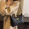 Bag new summer leather women's bag rhombus chain bag temperament advanced sense shoulder messenger bag luggage