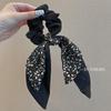 Korean Dongdaemun Elegant Floral Ribbon Bow Hair Tie - Celebrity Style Hair Accessory