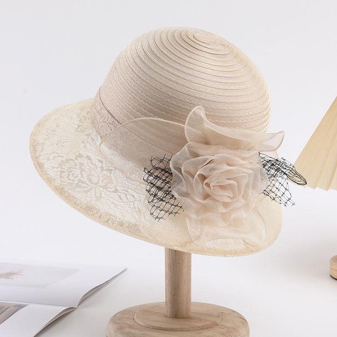 Eleganckie letnie kapelusze przeciwsłoneczne Ochrona UV Francuski styl Podróżne kapelusze plażowe dla kobiet Jednokolorowy kapelusz typu Bucket