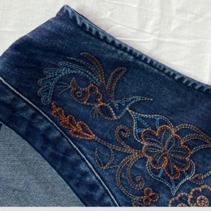 Johnature Rochie fără mâneci cu decolteu în V broderie în stil chinezesc de primăvară pentru femeie