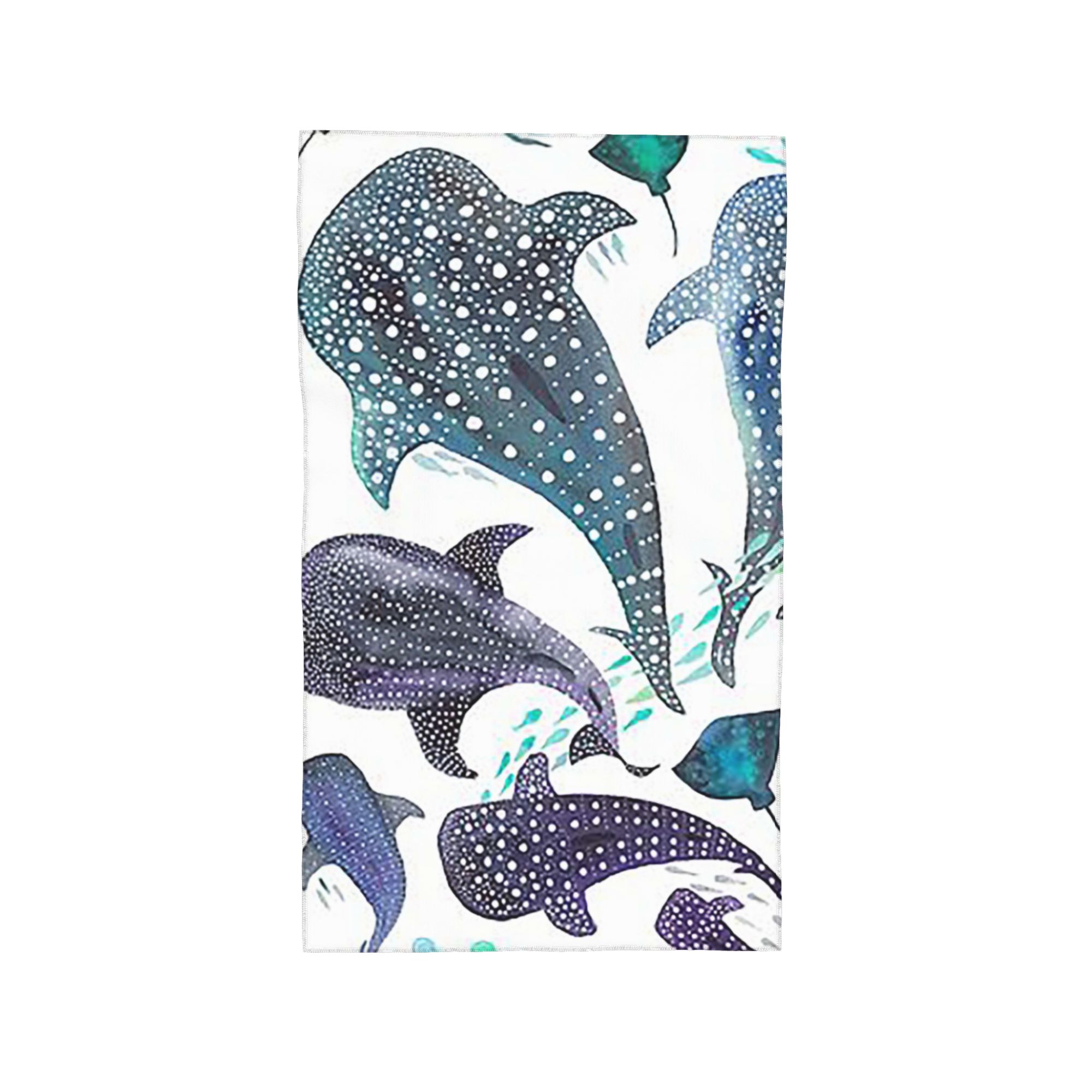 

Whale Shark, Ray And Sea Creature Play Soft Face Towel Quick Dry Pool Bath Cotton Towels Breathable W40*H60(CM)