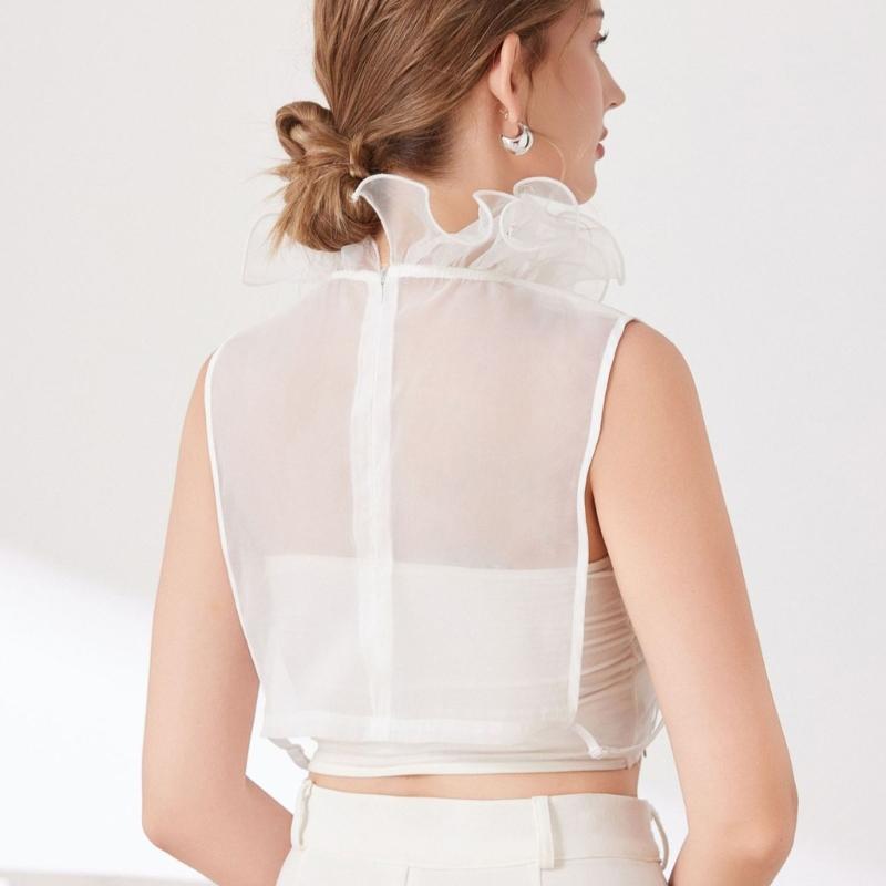 Elegant Detachable Lace Collar And Arm Sleeve Set For Formal Event Breathable Tulle Fabric Fashion Outfit Accessory