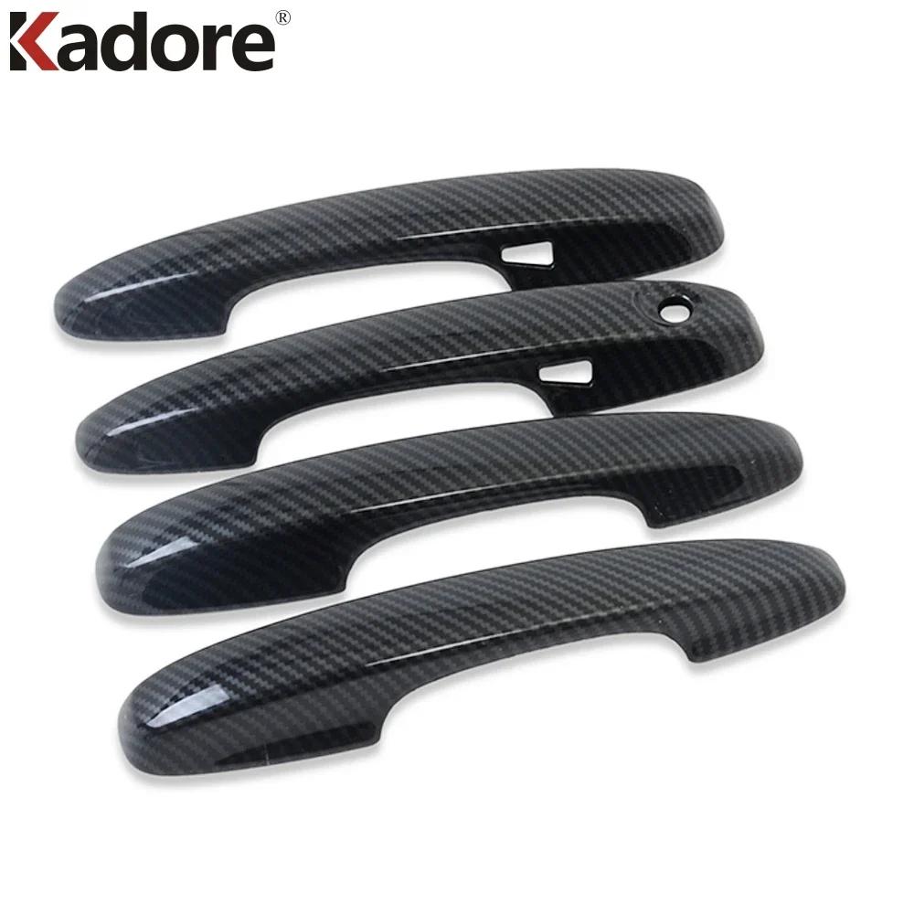 For Ford Focus      Carbon Fiber Car Door Handle Cover Trim Side Door Handles Bowl Cup Frame Accessories