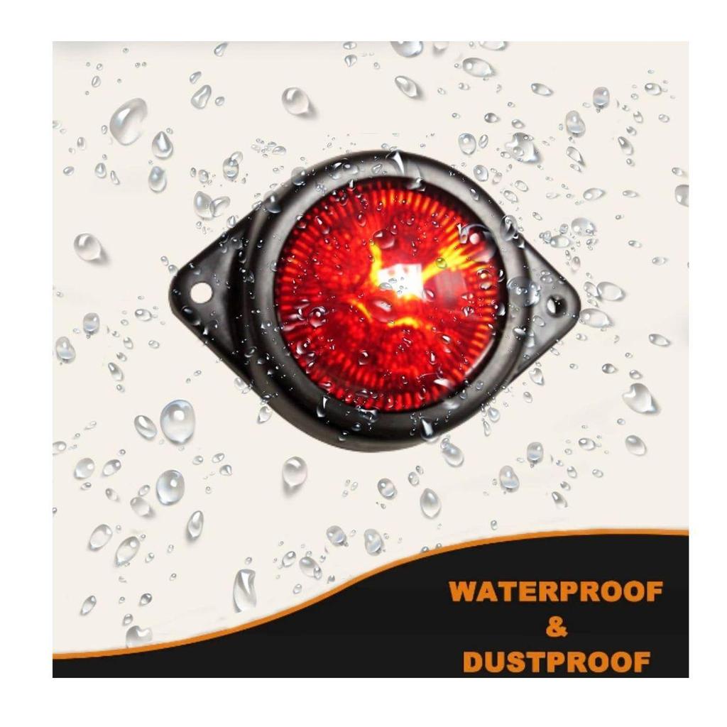 4-Pack LED Outline Side Marker Lights, 24V Red Clearance Lamps for Universal Application Ideal for Boat Trailers, Trucks, RVs & Marine Use