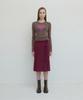 Pisis String Belted Corduroy Skirt_Wine