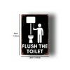 Retro Metal Sign Flush The Toilet Wall Art Kitchen Decor