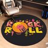 Tappeti Rock per Camera da Letto Decorazione Disegno Dischi Tappeti per Stanza dei Bambini Tappeto Atmosfera Artistica Musicale per la Casa Tappetino Rotondo Antiscivolo