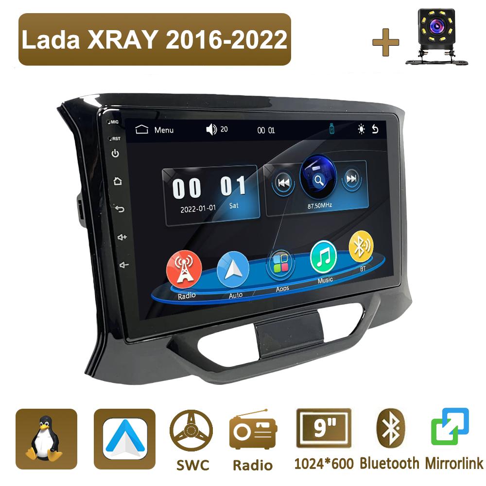 Icreative Мультимедийный MP5 Плеер Автомагнитола Головное Устройство Стерео BT Для Lada XRAY 2016-2022 чёрный
