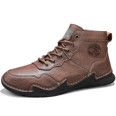 High-top Handmade Large Size Casual Shoes Men's Pigskin Retro Casual Shoes Large Size Casual Shoes Lightweight Ankle Boots