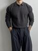Polo en maille tendance décontracté haut de gamme pour homme à manches longues - Style coréen Printemps/Automne, Pull ample légèrement mature et polyvalent