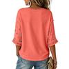 Women's V-Neck Three-Quarter Sleeve Halloween Print Blouse for Party and Costume Wear