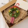 Holiday Gift Box Fillers Fluffy Christmas Hanging Ornaments, Small Wreath/Tree Plush Doll Pendant, Winter Xmas Toys for Windows Tree Decoration