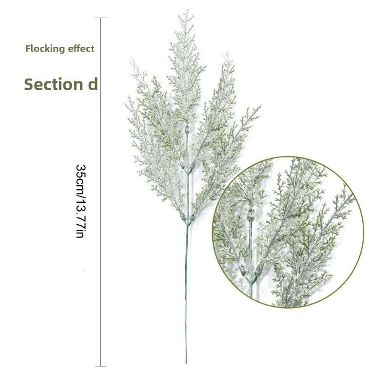 Artificial Simulation Green Plant Pine and Cypress Flocking Single Christmas Gift Accessory Decoration