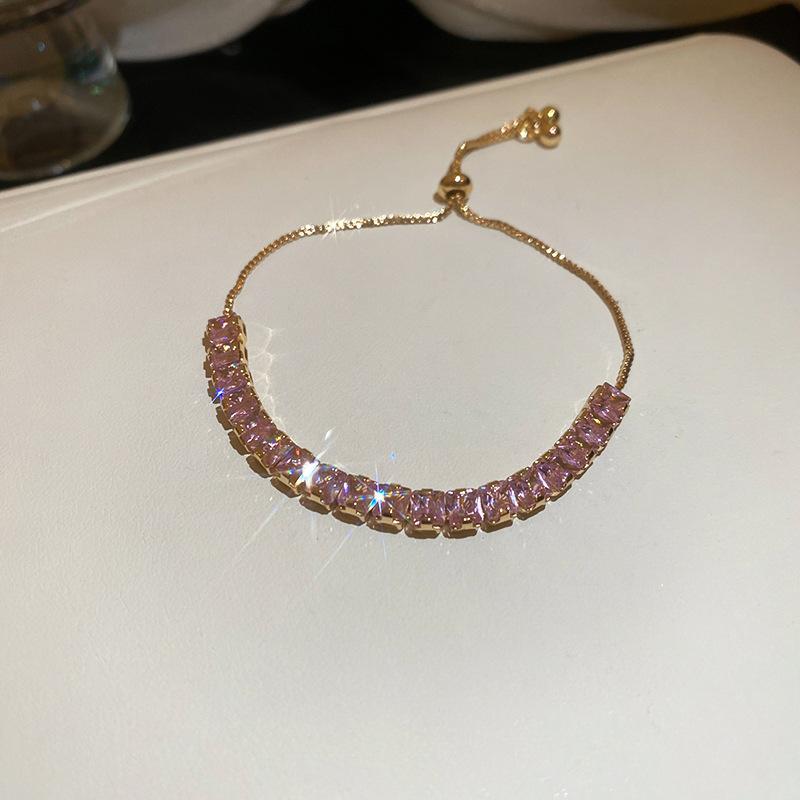 Europe and the United States Hot-selling Color Oval Love Zircon Bracelet Light Luxury Bracelet Personalized Jewelry Women