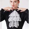 Victorian Style Lace Jabot Collar White Detachable Ruffled Fake Collar Cosplay Accessory Decorative Neck Collar