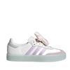 Adidas Originals Samba Leather Synthetic Comfortable Thin Sole Shock Absorption Low Top Skate Shoes Women Sneakers White Light-Purple JR3335