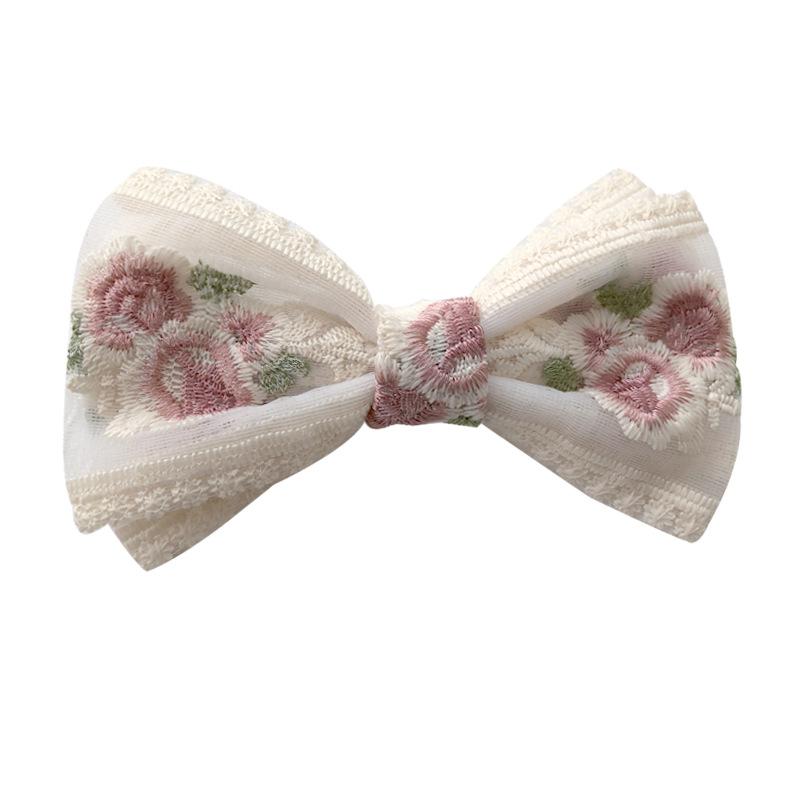 Bows Lace Big Bows Hairclip Women Elegant Spring Clip Spring Summer Hair Accessories Women Barrettes Embroidery Hair